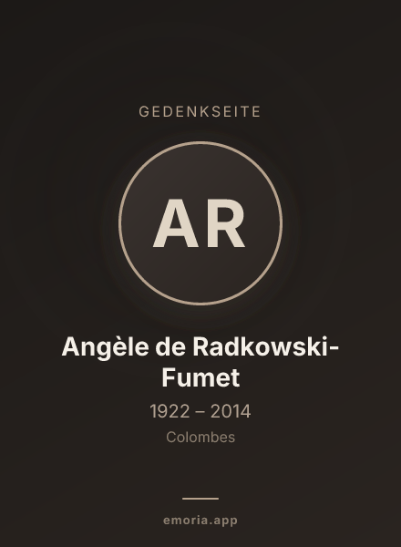 Gedenkportrait von Angèle de Radkowski-Fumet