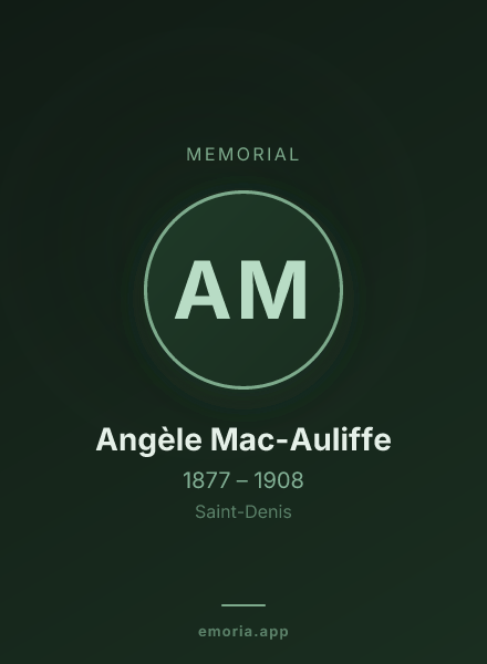 Memorial portrait of Angèle Mac-Auliffe