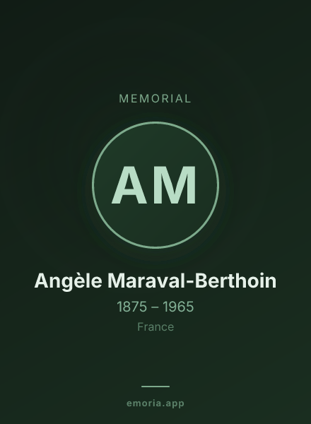 Memorial portrait of Angèle Maraval-Berthoin