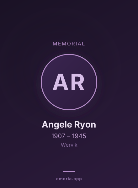 Memorial portrait of Angele Ryon