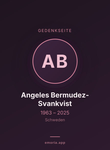 Gedenkportrait von Angeles Bermudez-Svankvist