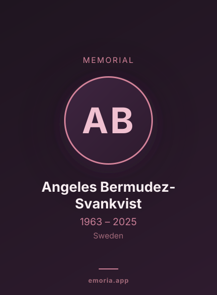 Memorial portrait of Angeles Bermudez-Svankvist