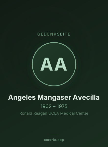 Gedenkportrait von Angeles Mangaser Avecilla