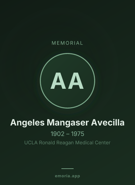 Memorial portrait of Angeles Mangaser Avecilla
