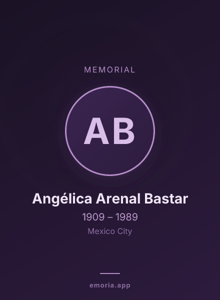 Memorial portrait of Angélica Arenal Bastar