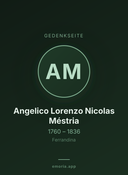 Gedenkportrait von Angelico Lorenzo Nicolas Méstria