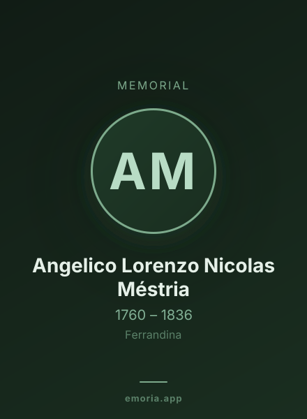 Memorial portrait of Angelico Lorenzo Nicolas Méstria