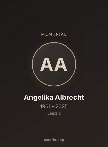 Memorial portrait of Angelika Albrecht