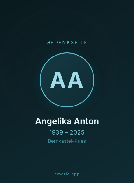 Gedenkportrait von Angelika Anton