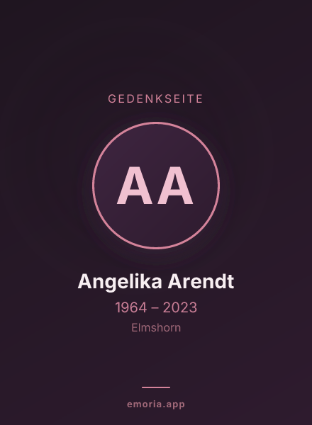 Gedenkportrait von Angelika Arendt