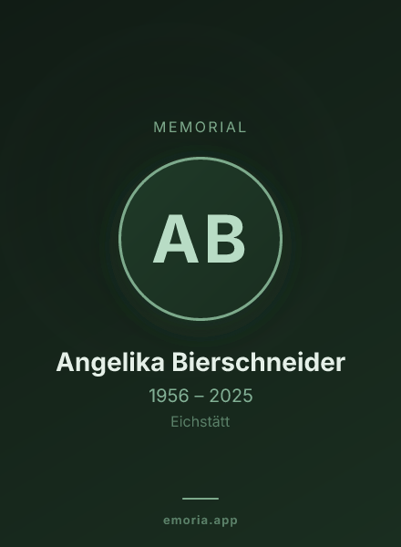 Memorial portrait of Angelika Bierschneider