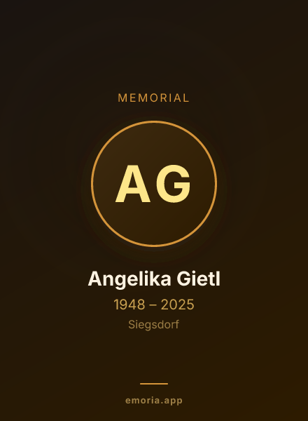 Memorial portrait of Angelika Gietl