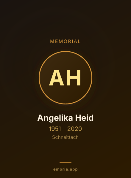 Memorial portrait of Angelika Heid