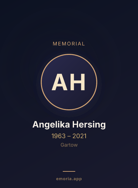 Memorial portrait of Angelika Hersing