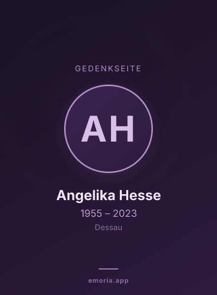 Gedenkportrait von Angelika Hesse