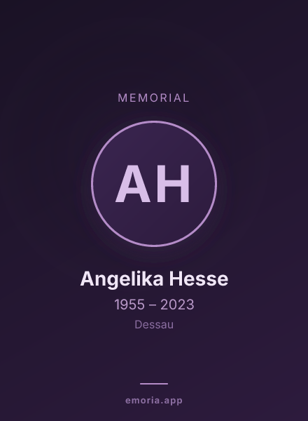 Memorial portrait of Angelika Hesse