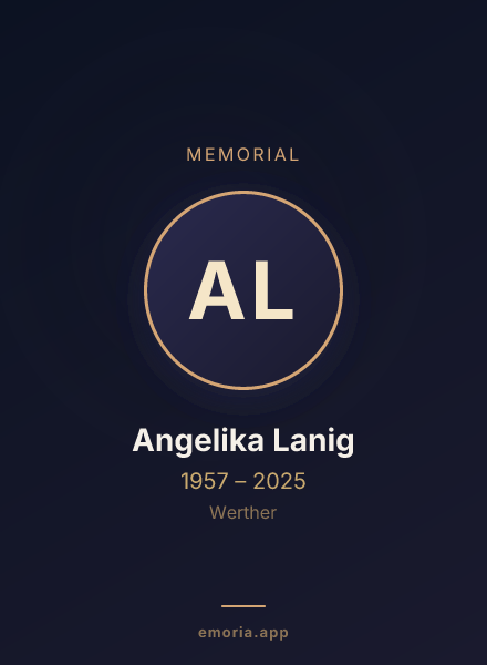 Memorial portrait of Angelika Lanig
