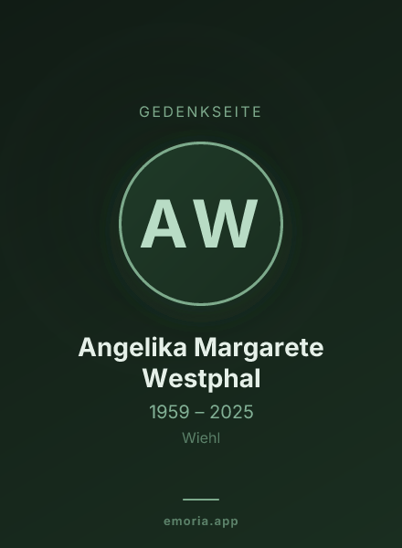 Gedenkportrait von Angelika Margarete Westphal
