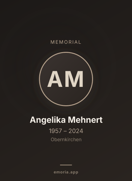 Memorial portrait of Angelika Mehnert