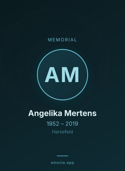 Memorial portrait of Angelika Mertens