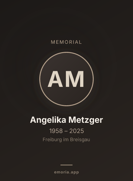 Memorial portrait of Angelika Metzger
