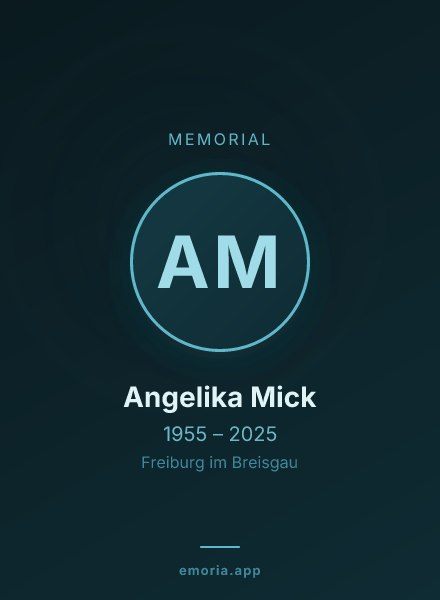 Memorial portrait of Angelika Mick