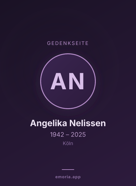 Gedenkportrait von Angelika Nelissen
