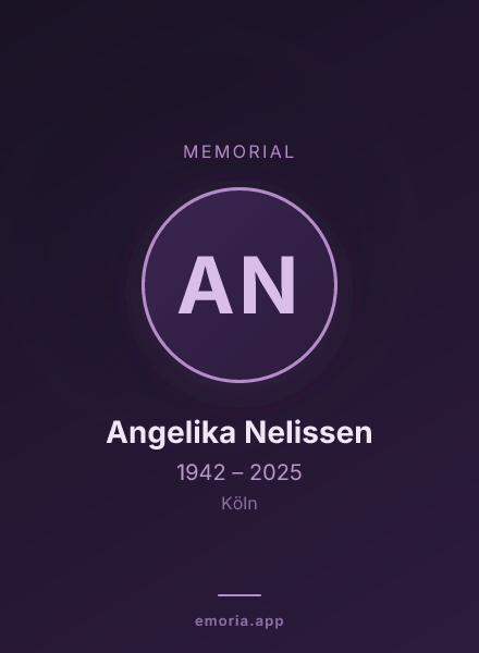Memorial portrait of Angelika Nelissen