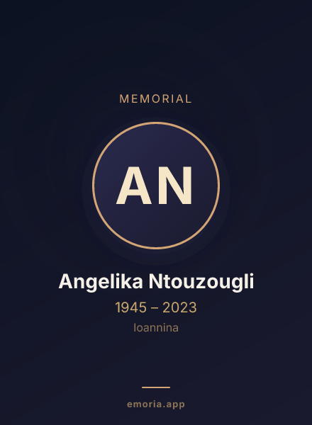 Memorial portrait of Angelika Ntouzougli