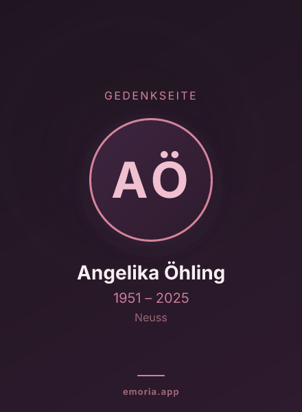 Gedenkportrait von Angelika Öhling