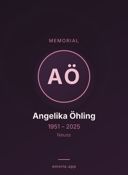 Memorial portrait of Angelika Öhling