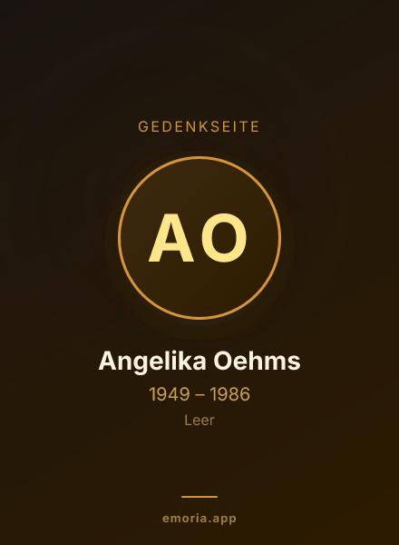 Gedenkportrait von Angelika Oehms