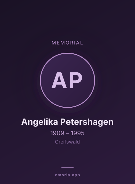 Memorial portrait of Angelika Petershagen