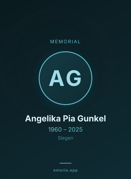 Memorial portrait of Angelika Pia Gunkel