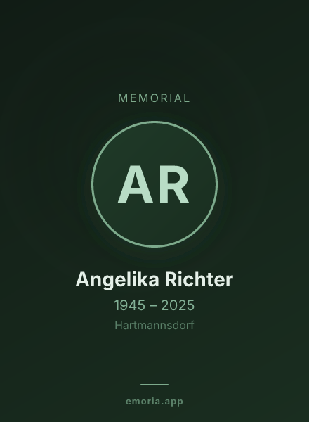 Memorial portrait of Angelika Richter