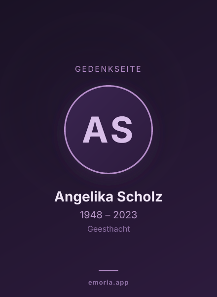 Gedenkportrait von Angelika Scholz
