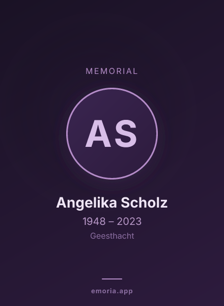 Memorial portrait of Angelika Scholz