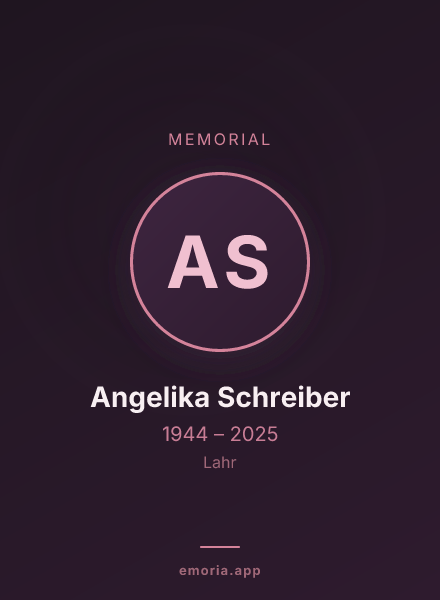 Memorial portrait of Angelika Schreiber