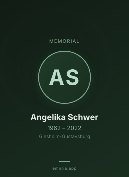Memorial portrait of Angelika Schwer