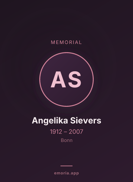 Memorial portrait of Angelika Sievers