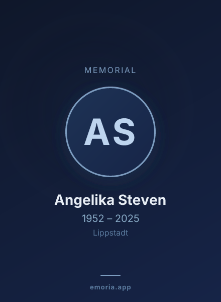 Memorial portrait of Angelika Steven