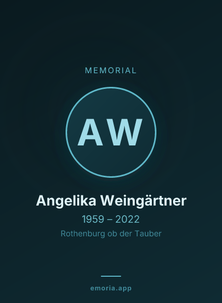 Memorial portrait of Angelika Weingärtner