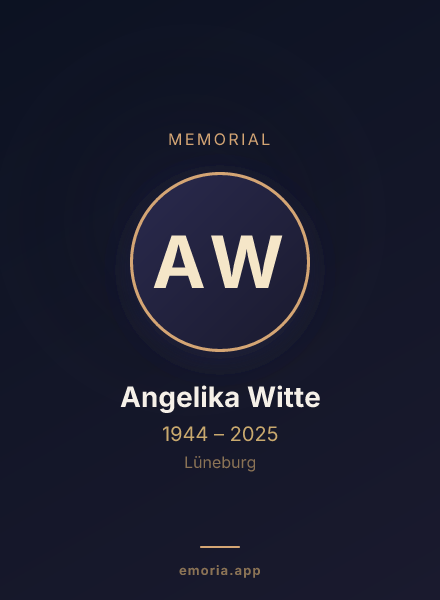 Memorial portrait of Angelika Witte