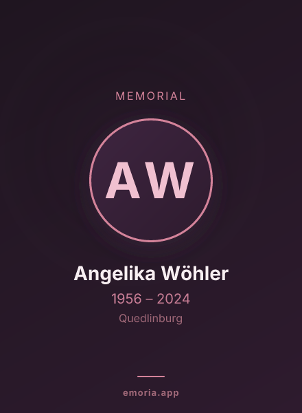 Memorial portrait of Angelika Wöhler