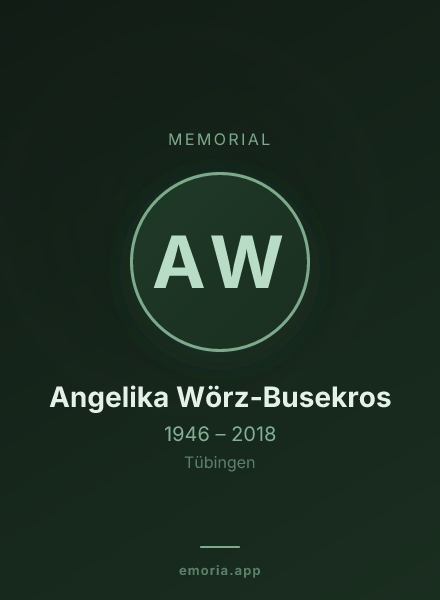 Memorial portrait of Angelika Wörz-Busekros