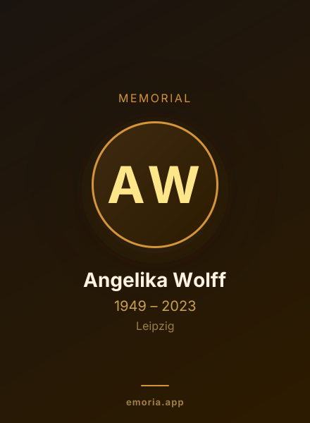 Memorial portrait of Angelika Wolff