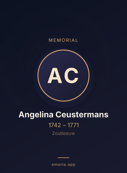 Memorial portrait of Angelina Ceustermans