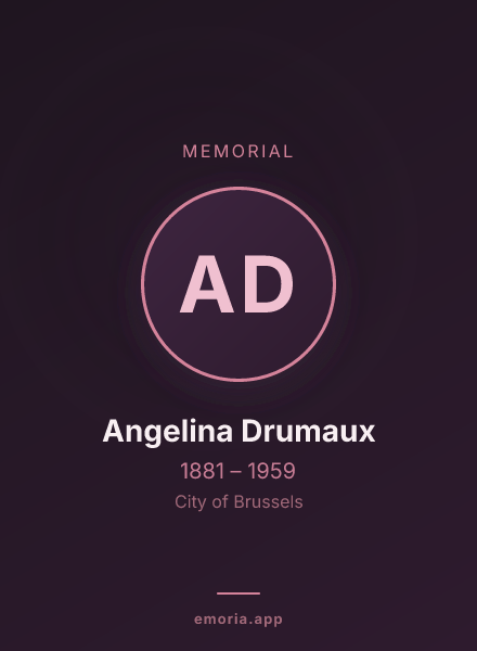 Memorial portrait of Angelina Drumaux