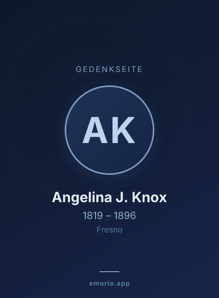 Gedenkportrait von Angelina J. Knox