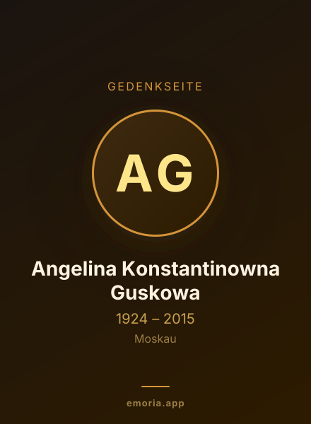 Gedenkportrait von Angelina Konstantinowna Guskowa
